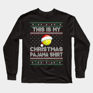 This Is My Christmas Pajama Shirt Tennis Christmas Long Sleeve T-Shirt